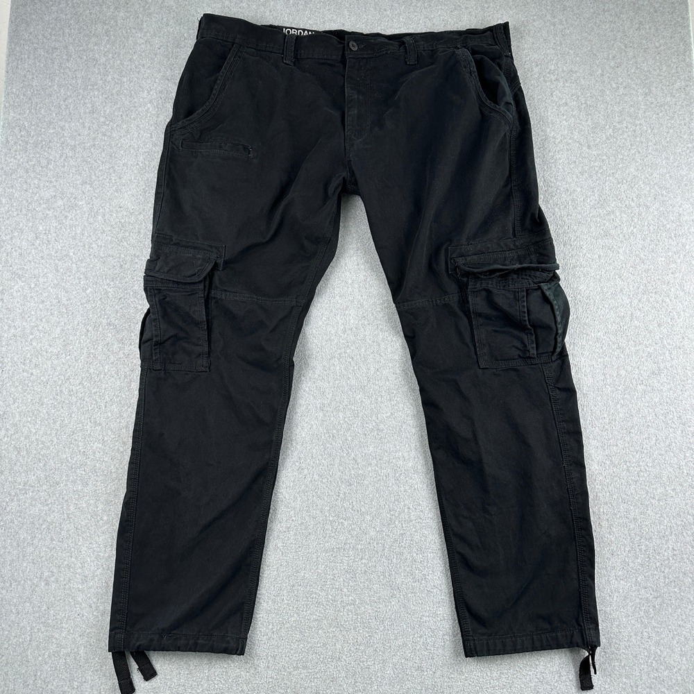 Jordan Craig Cargo Pants Men 42/34 Black 5656M.2 Cotton Utility Tactical Pockets